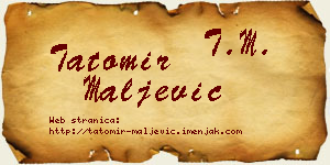 Tatomir Maljević vizit kartica
